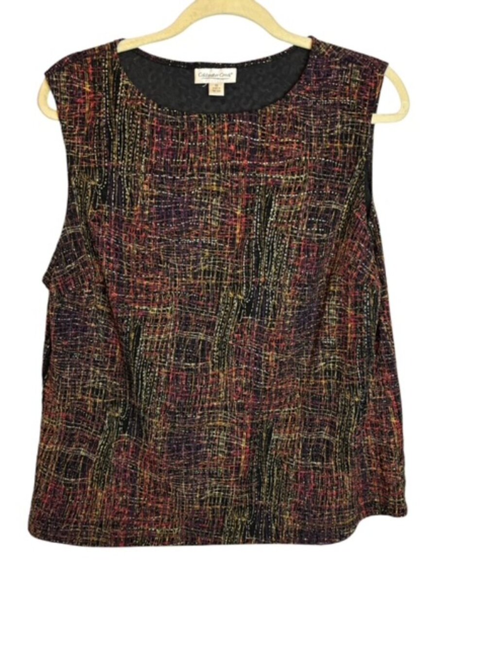 Coldwater Creek Tank Top Women's 1X Sleeveless Office Artsy Summer Abstract